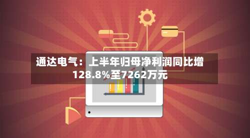通达电气：上半年归母净利润同比增128.8%至7262万元-第2张图片