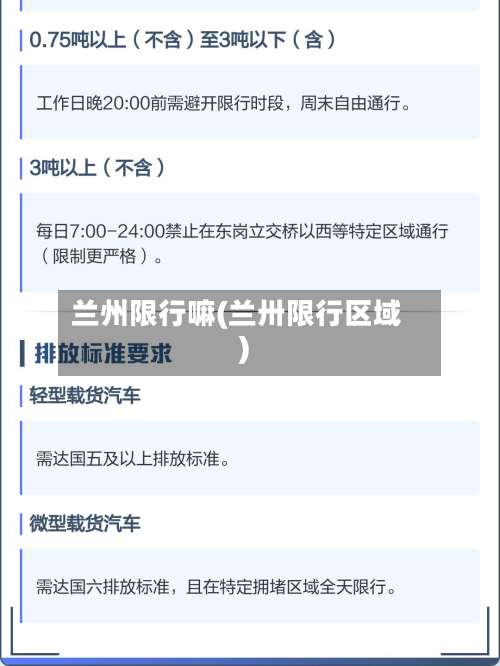 兰州限行嘛(兰卅限行区域)-第3张图片