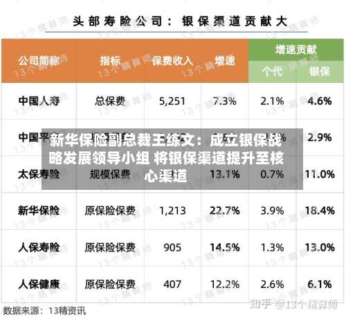 新华保险副总裁王练文：成立银保战略发展领导小组 将银保渠道提升至核心渠道