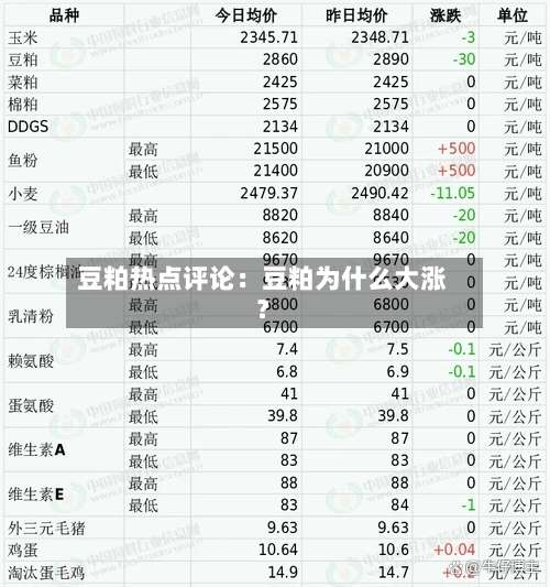 豆粕热点评论:豆粕为什么大涨?-第1张图片