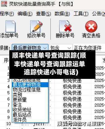 顺丰快递单号查询跟踪(顺丰快递单号查询跟踪运单追踪快递小哥电话)-第2张图片