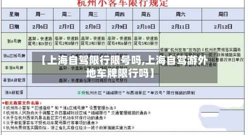 【上海自驾限行限号吗,上海自驾游外地车牌限行吗】-第2张图片