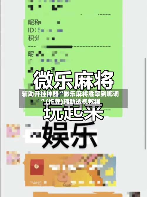 辅助开挂神器“微乐麻将胜率到哪调	”(作弊)辅助透视教程-第2张图片