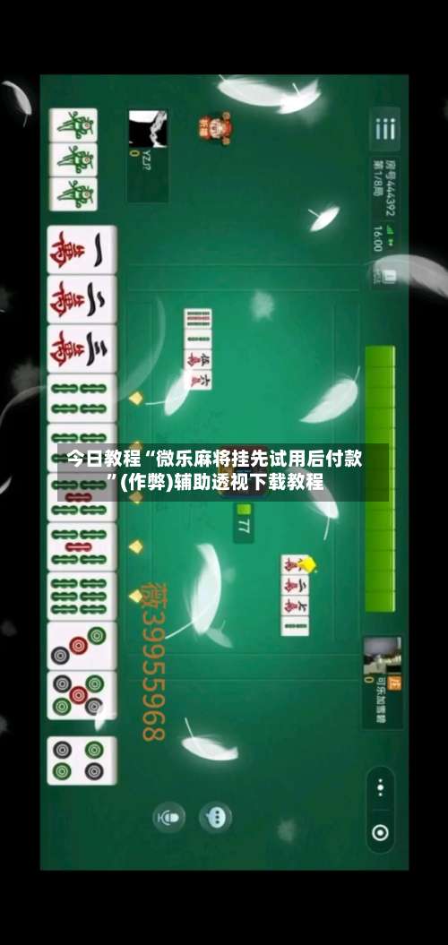 今日教程“微乐麻将挂先试用后付款”(作弊)辅助透视下载教程