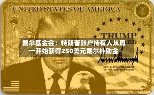 戴尔基金会：特朗普账户持有人从周一开始获得250美元戴尔补助金-第1张图片