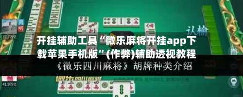 开挂辅助工具“微乐麻将开挂app下载苹果手机版”(作弊)辅助透视教程-第3张图片