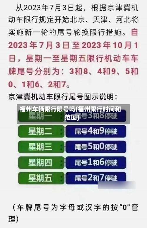 福州车辆限行限号吗(福州限行时间和范围)