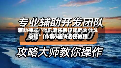 辅助神器“微乐麻将有规律吗为什么总输”(作弊)辅助透视教程