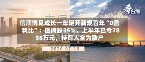信澳博见成长一年定开新规首年“0盈利比”：区间跌35%，上半年已亏7858万元	，持有人全为散户-第2张图片